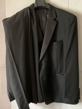 Daniel Gray Eveningwear Mens Black 100% Wool Tuxedo Suit 2-Button